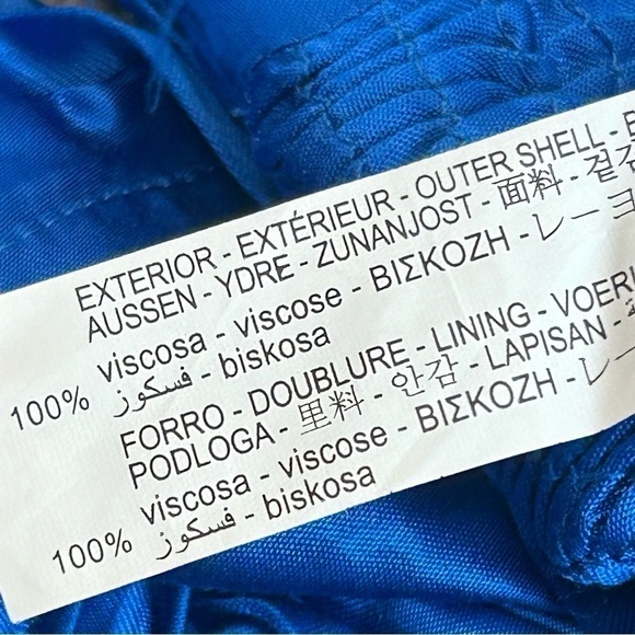 Zara Royal cobalt blue satin effect ruched cut-out front knot halter crop top - Picture 9 of 12